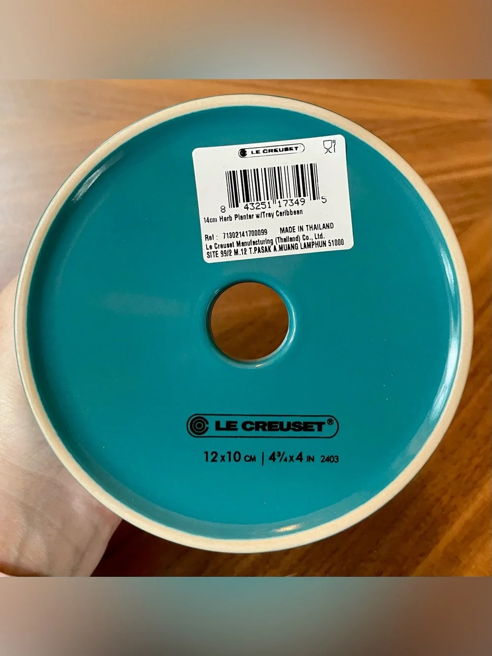 Le Creuset Caribbean Ceramic Herb Planter with Saucer